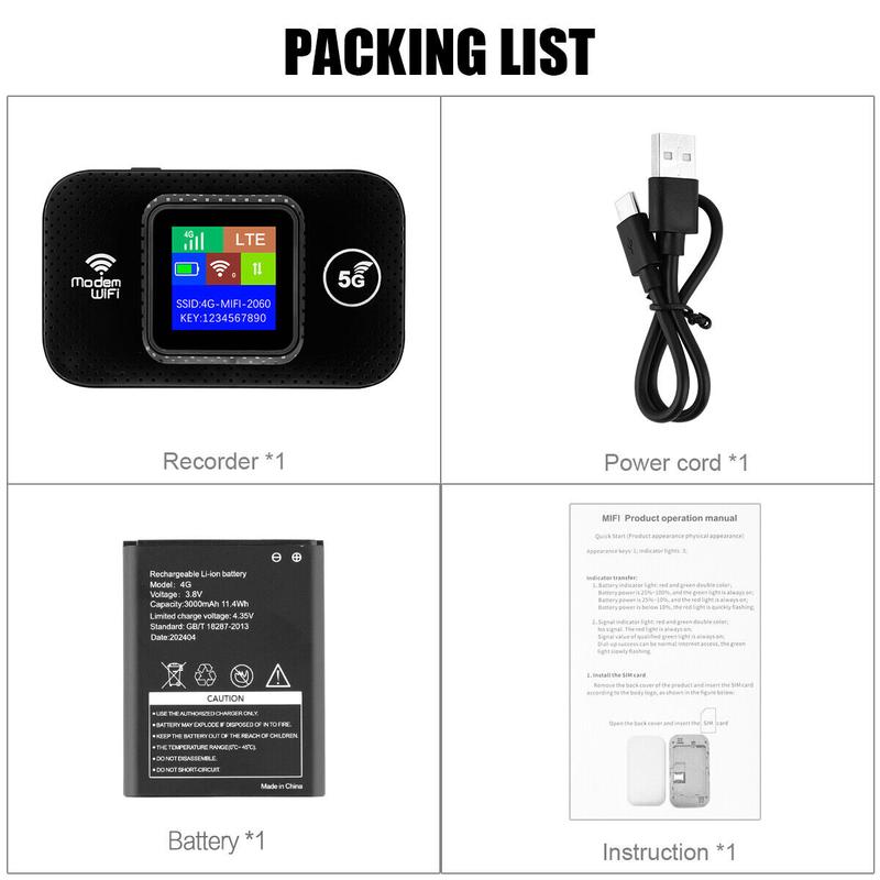 Unlocked 4G LTE LCD Portable Mobile Broadband Wireless WiFi Router MiFi Hotspot 7