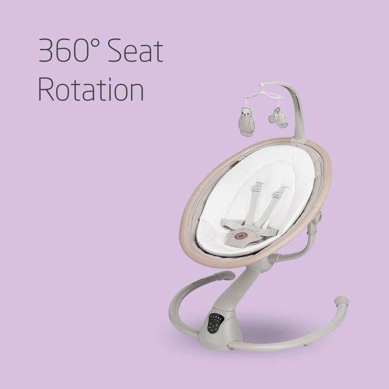 Maxi-Cosi Cassia Electric Baby Swing Chair, 0–6 Months, max 9kg, Baby Rocker, 12 melodies, 360° Seat Rotation, Automatic Motion Detection, 5 Swinging Speeds, 2 Recline Positions 3