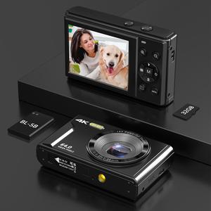4K Digital Camera, 1 Count 64MP Auto Focus Digital Camera, Compact & Portable Camera with 32G Memory Card & Battery
