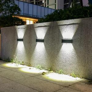 2pcs Solar Wall Mounted Outdoor Light, Solar UP Down Wall Sconce Outdoor, IP65 Waterproof 16LED Wall Mounted Light, Wall Lamp Exterior Light Fixture