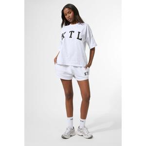 Kaiia KTL Logo Oversized T-Shirt Light Grey Marl