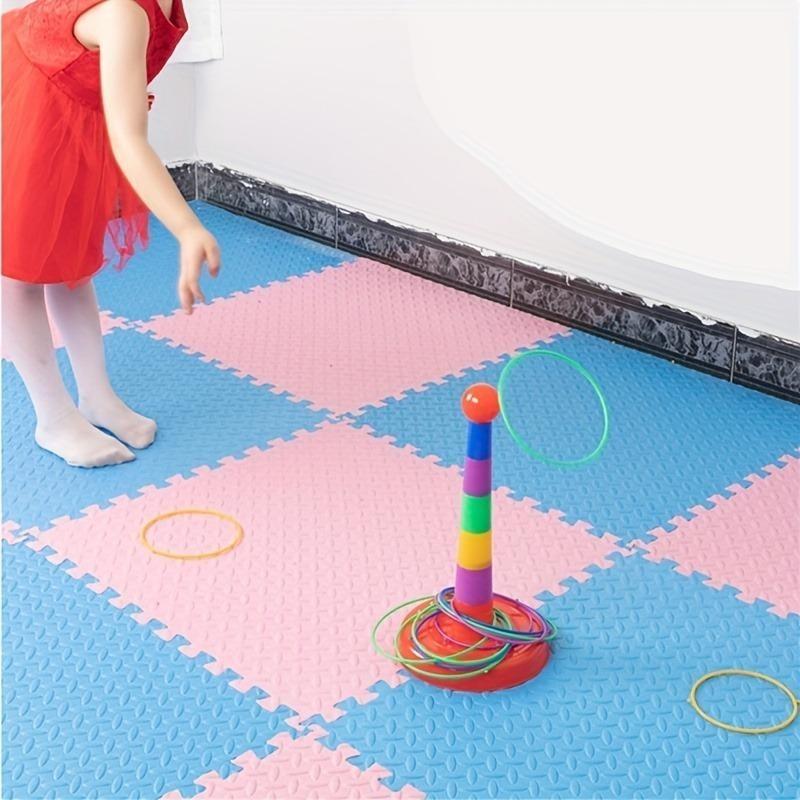 Vibrant Multi-Colored Ring Toss Game - Durable PET Material Interactive Indoor/Outdoor Play Toy with Ball Top - Ideal Gift for Youngsters 3