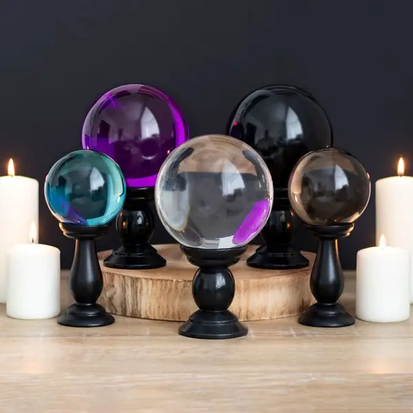 Large Purple Crystal Ball on Stand - Perfect for Home Decor 2