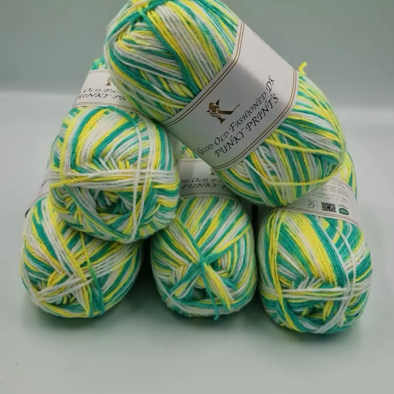 Good old fashioned Dk Funky Prints - 5 x 100g 280meters per ball - knitting crochet yarn - 100% Acrylic 60 variegated colours