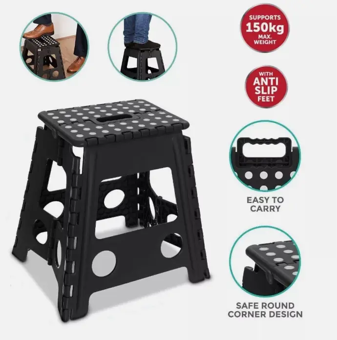 Folding Step Stool Plastic Heavy Duty Multi Purpose Easy Foldable Home Kitchen 1