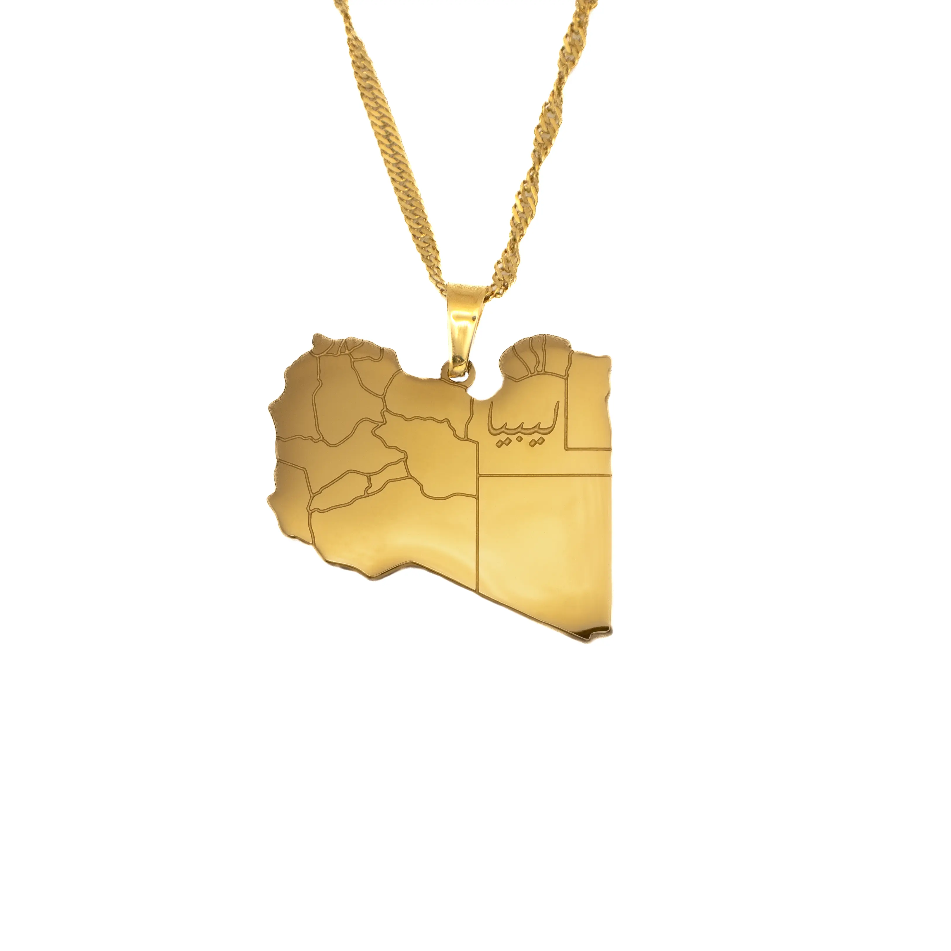 Libya Map Necklace
