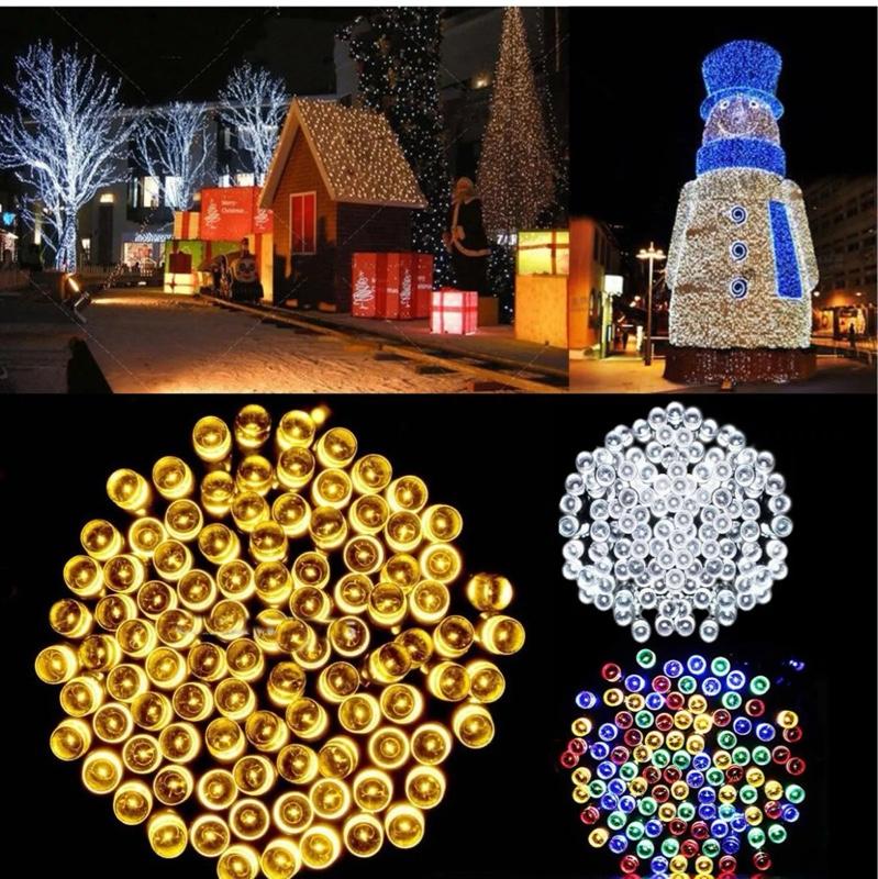 Product Introduction of 50/100/200/500 LED Solar Power Fairy Garden Lights String Outdoor Xmas Tree Lamp 3