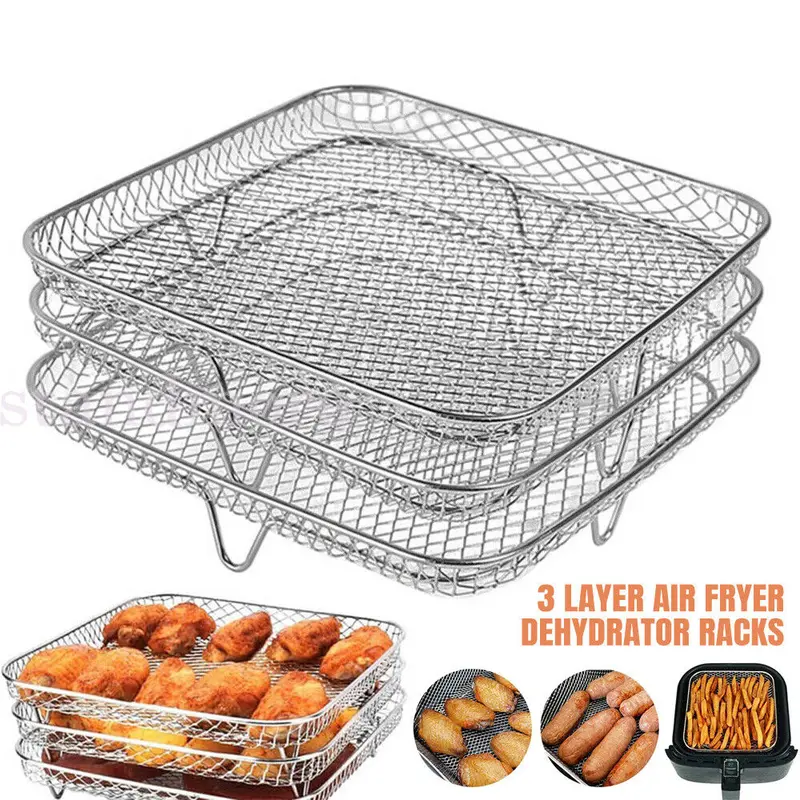 Air Fryer Dehydrator Racks Tray Accessories Stainless Steel Air Fryer Basket 0