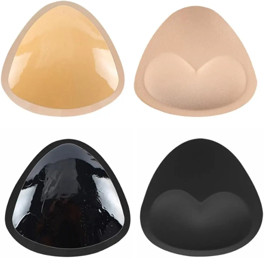 2 Pairs Removable Bra Pads Lift Breast Inserts Self-Adhesive Silicone Bra Inserts Invisible Bikini Push Up Sticky Bra Cups Comfy Sports Cups Bra Insert for Bikini Top Swimsuit, FBA-HYYE31139 Womenswear Comfort