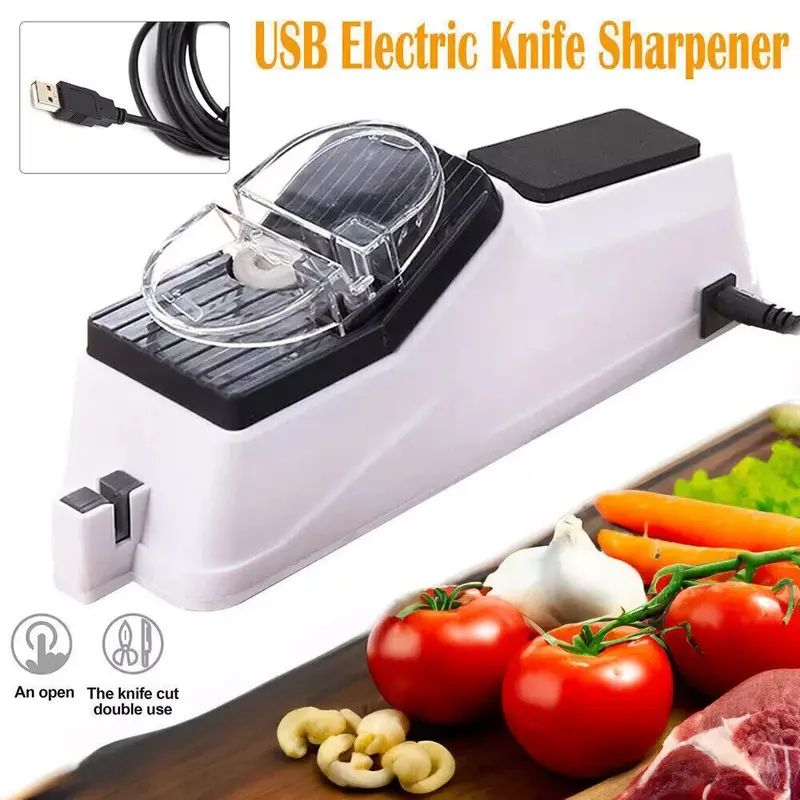 2 in1 Electric Knife Sharpener and Scissor Sharpeners Family Kitchen Home Tool- Sharpening 1
