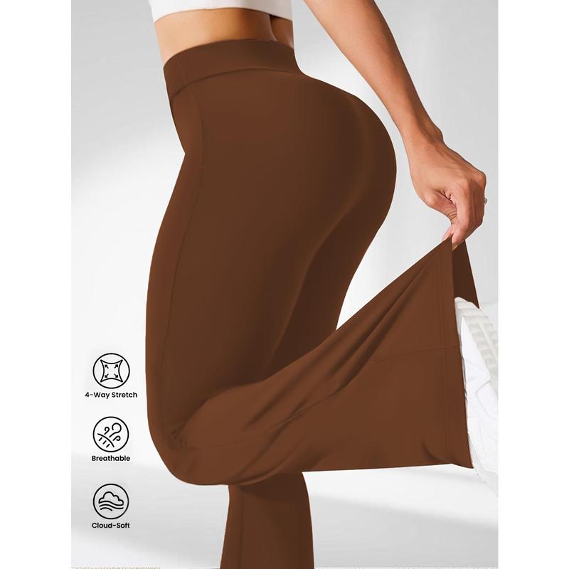 1 pair of Women's yoga pants, tummy control fitness leggings with non-transparent flared design 8