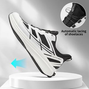 Uupalee Hands-Free Shoes for Men Cusual Shoes Slip-On, black White-Slide Lacing for Easy Comfort and Stress-Free Glide Footwear Insoles Sneaker Athletic