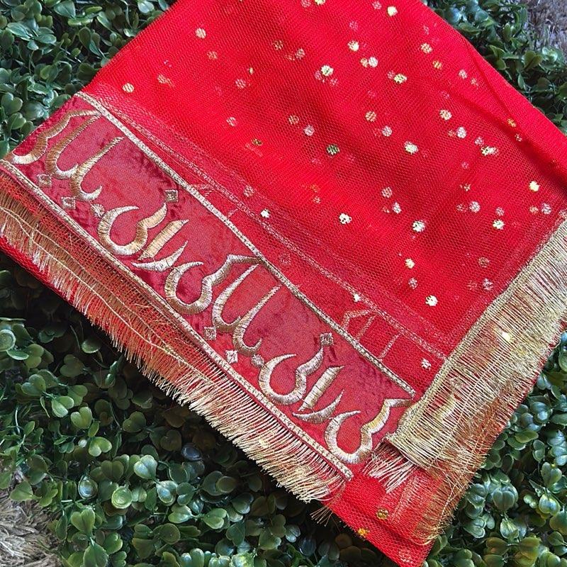 Bridal Qabool Hay Dubatta - Net Material - 3 Colours long tail dubatta 4yards 5