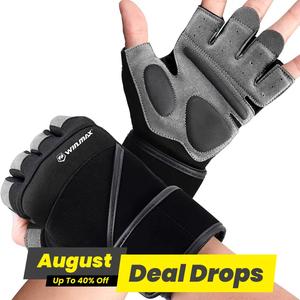 1 Pair Durable Weight Lifting Gloves, Half-finger Breathable Protection Powerlifting Wrist Support, Training Exercise Gloves for Men & Women