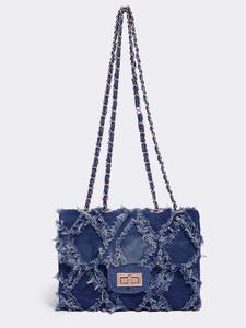 Women's Fashionable Denim Textured Design Shoulder Bag, Gifts for Girlfriend, Casual Versatile High-quality Daily Commuting Bag, Trendy All-match Crossbody Bag for Daily Used, Everyday Bags