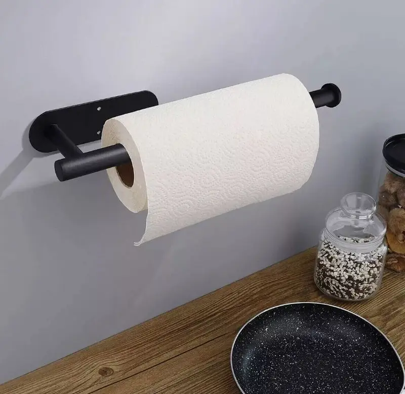 Bathroom Kitchen Paper Towel Holder Roll Holder Stand Self-Adhesive Wall Mounted toilet  roll  holder 2