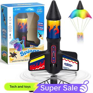 Electric Rocket Launcher Toy, 1 Box Usb Rechargeable Remote Control Jet Model Toy with Parachute, Outdoor Toy for Boys & Girls, Birthday Gift