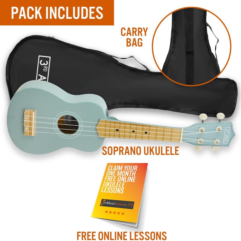3rd Avenue Pastel Soprano Ukulele with Bag 4