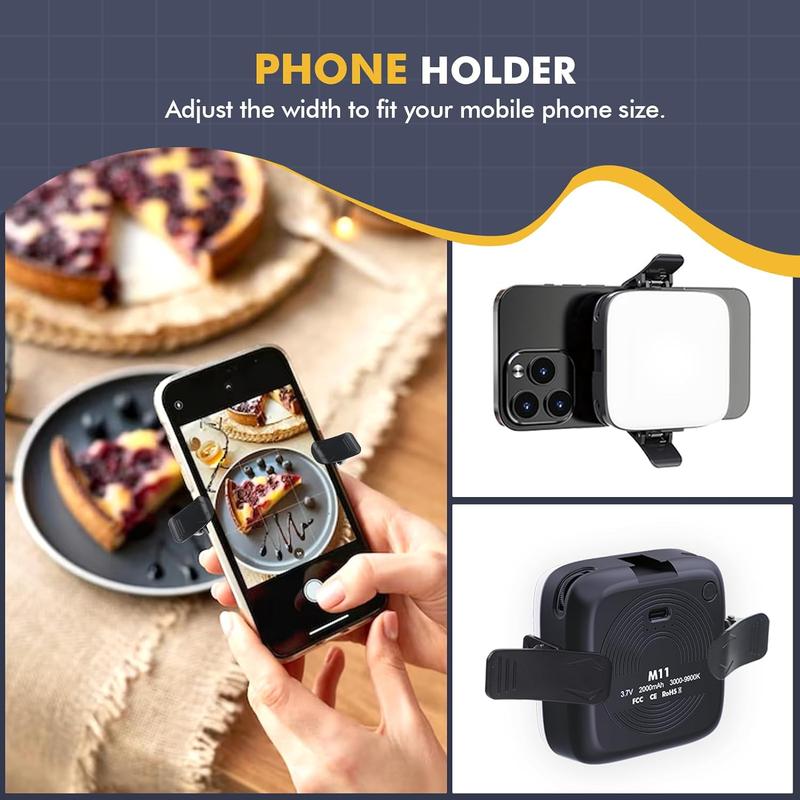 64 LEDs Selfie Light,3 Light Modes Video Light Photo Light-Rechargeable Clip on Phone/Laptop/Camera Light-for Makeup,YouTube,TikTok Live Streaming,Photography Vlog/Pictures/Meetings-Warmer Atmosphere. 5
