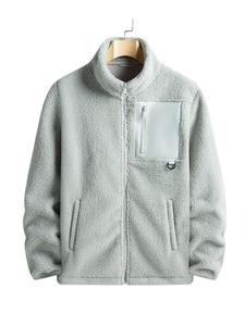 Men's Pocket Zipper Plush Jacket, Casual Regular Fit Long Sleeve Thermal Lined Outerwear For Spring & Fall, Fashion Men's Sportswear For Daily Wear, Winter Coats