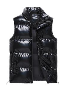 Men's Solid Color Thermal Lined Puffer Vest Coat, Regular Fit Casual Fashionable Padded Gilet Outerwear for Fall & Winter, Men's Clothes for Daily Wear