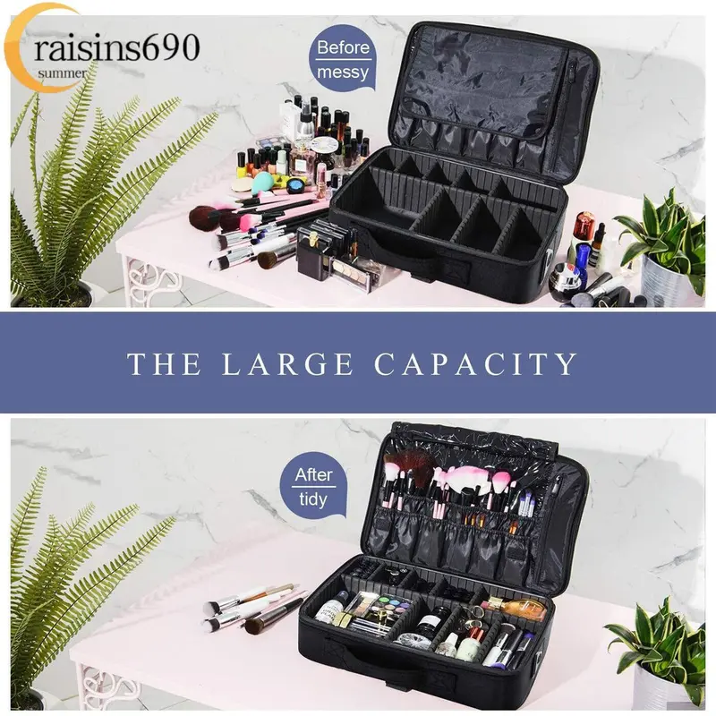 Extra Large Make Up Vanity Case Storage Box Organizer Cosmetic Travel Beauty Bag makeup 4