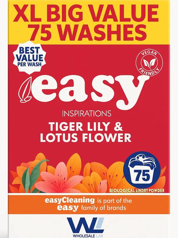 Easy Inspirations Tiger Lily & Lotus Flower 75W Washing Powder - Luxurious Floral Fragrance for a Tranquil Home Atmosphere 0