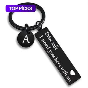Drive Safe Keychain, Stainless Steel Keychain, Lightweight Keychain, 1 Count Letter Pattern Keychain, Gifts for Boyfriend on Birthday, Outdoor Accessories, Valentine's Day Gift #TOP PICKS