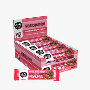 Yubi Bar Speculoos 12 Pack - Protein Bars - 99 Calories, High Protein and High Fibre, Low Sugar, Gluten Free and Dairy Free Snacks with Milk Chocolate, Biscoff Flavoured