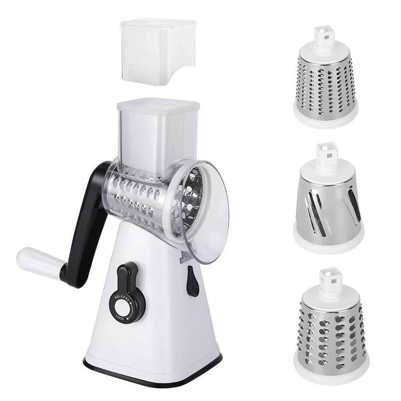 3 in 1 Rotary Food Slicer Chopper Cheese Grater Fruit Vegetable Shredder Cutter for Kitchen Utensils 5