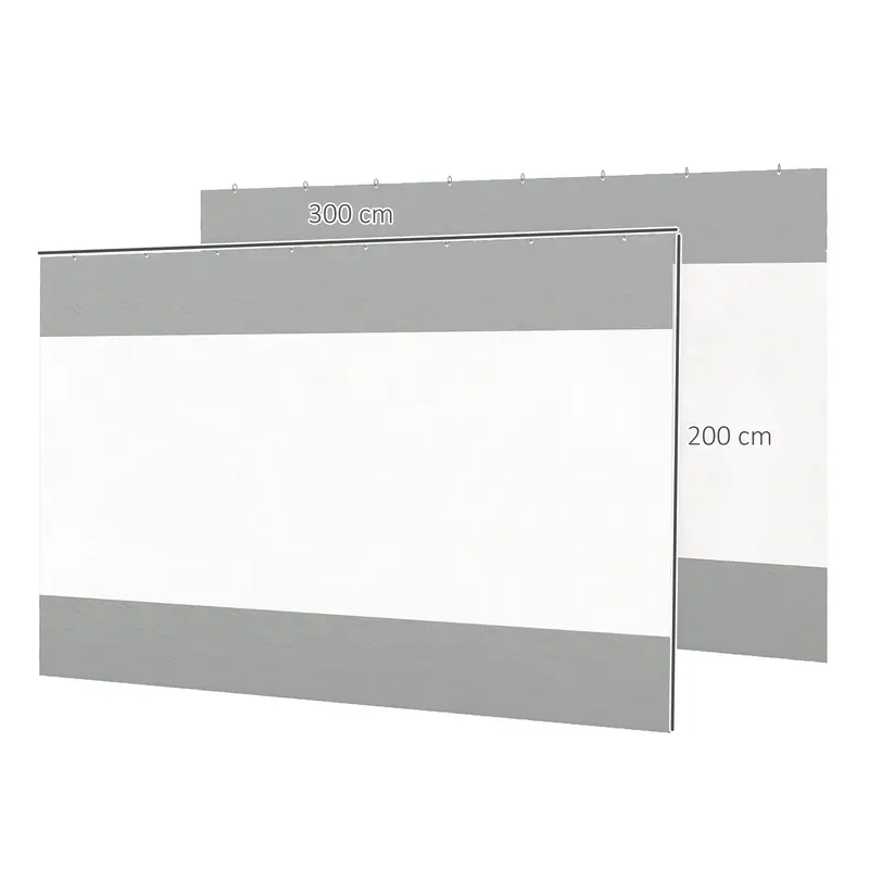 Outsunny Set of Two 3 x 2m Replacement Pergola Panels - Grey 2