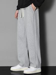 Men's Solid Color Drawstring Waist Sweatpants, Casual Comfy Regular Fit Jogger Pants for Daily Wear, Men's Trousers for All Seasons, Gym Athletic Clothes, Gymclothes, Workout Clothes