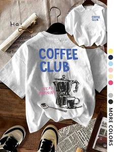 Women's Coffee Cup & Letter Print Round Neck Graphic Tee, Vintage Trendy Casual Short Sleeve T-shirt for Daily Wear, Ladies All Seasons Outfit, Top
