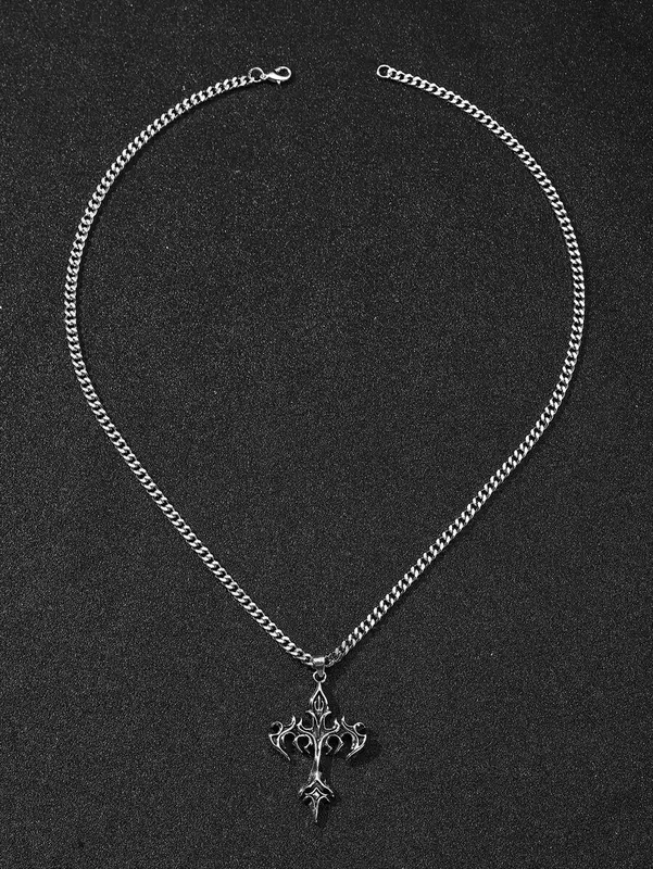 Men's Cross Charm Necklace, For Jewelry Gift And Party 1