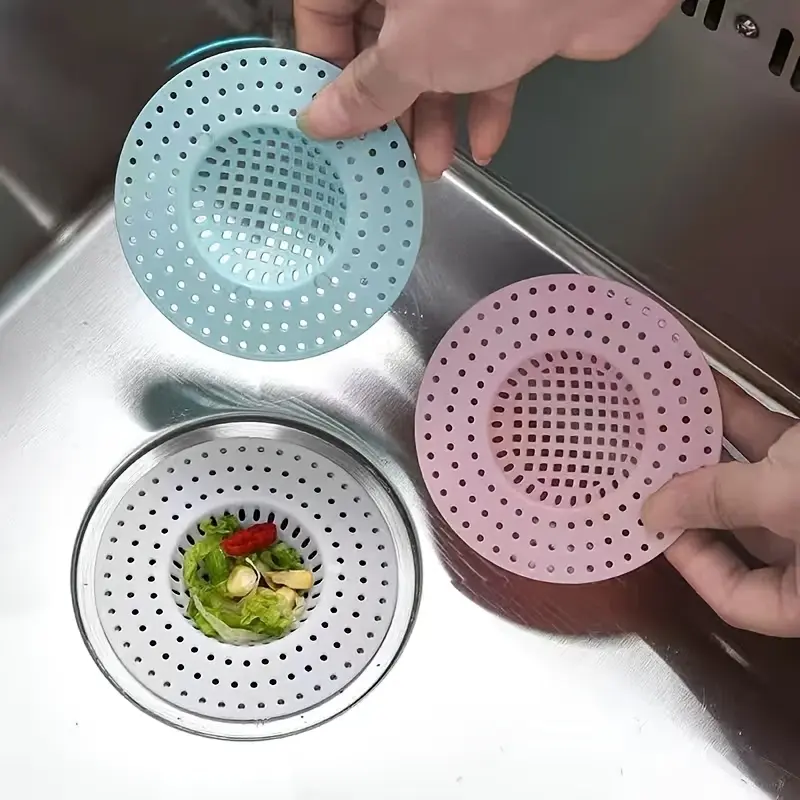 [2pc Kitchen Sink Strainer] 2pc Kitchen Sink Strainer Insert, Plastic Mesh Drain Filter Cover, Anti-Clog Sink Stopper for Dishwashing Basin, Vegetable Washing Basin Drain Plug