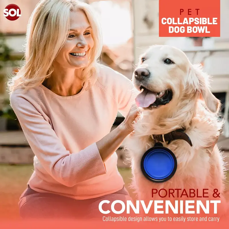 Collapsible Dog Cat Pet Bowl Food Water Feeding Silicone Dish Portable Travel 8