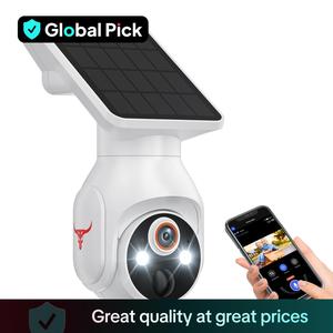 Solar Powered Security WiFi Camera, Wireless Outdoor Security Camera, Human Detection Security Camera, Night-vision, Bidirectional Audio, Cloud Storage, Security Camera System