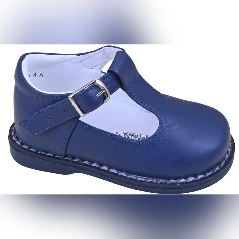 Navy Leather Boys Shoes   0