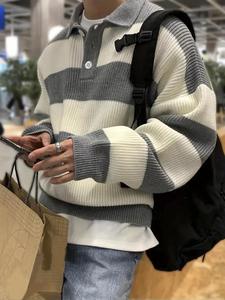 Men's Colorblock Striped Print  Sweater, Casual Regular Fit Long Sleeve Jumper for Fall & Winter, Fashion Men's Knitwear for Daily Wear