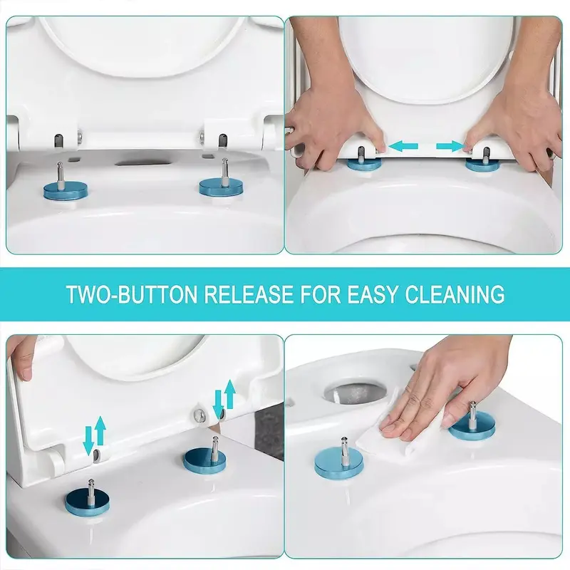 Soft Close White D Shape Toilet Seat with Quick Release Fixing Hinges for Bathroom Comfort 4