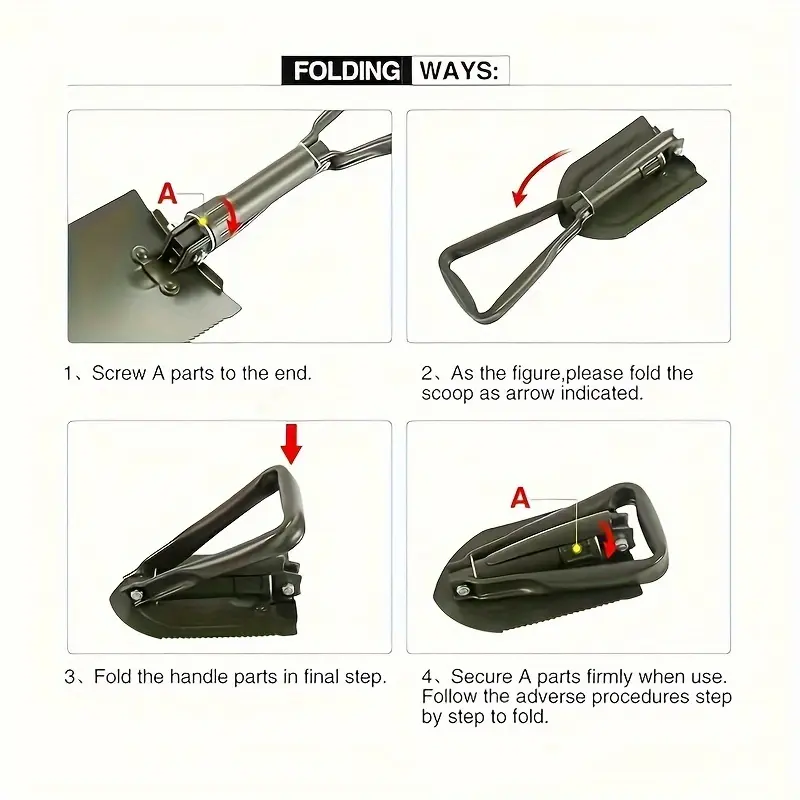 Ultimate Folding Shovel - Portable Multi-Tool for Camping, Hiking, Fishing, and Gardening - Durable Metal Construction, Compact, and Lightweight for Outdoor Enthusiasts 5