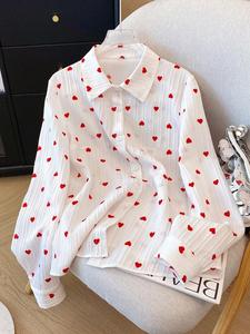 Women's Polka Dot Print Curved Hem Shirt, Casual Long Sleeve Button Closure Top for Daily Wear, Ladies Clothes for All Seasons