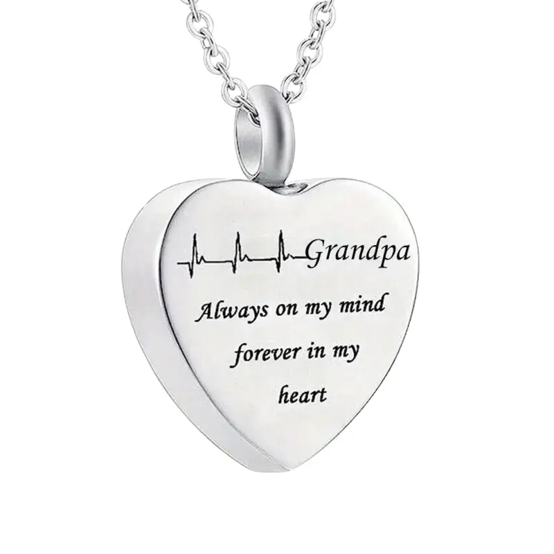 Family Heart Jewellery Urn for Mum Dad Sister Brother Grandma Grandpa Necklace Pendant Ashes Locket Cremation Keepsake 2
