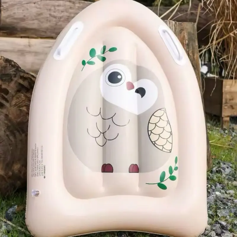 Inflatable Surfboard with Handles and Owl Pattern Design for Kids Summer Water Fun Play - PVC Folding Beach Surfboard 4