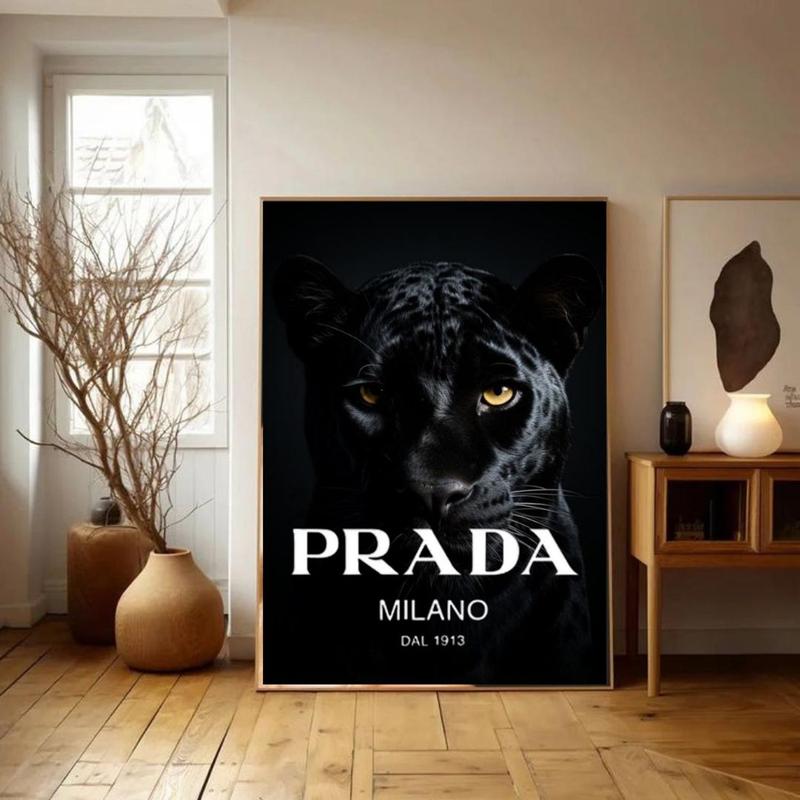 Designer Wall Print, Luxury Designer Wall Decor, Jaguar Wall Print, Trendy Wall Art, House Decor, Chic Wall Art, Designer Wall Art,Black Art 0