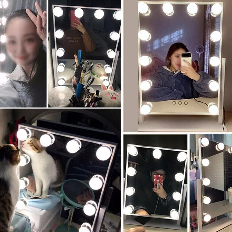 Professional Hollywood Style Vanity Mirror - 12 LED Lights with Dimmer - Glam Dressing Table Mirror for Makeup & Self Care UK 1