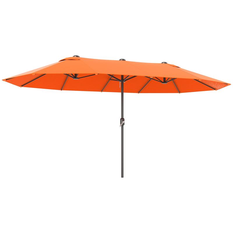 Outsunny 4.6m Double-Sided Garden Parasol - Orange 0