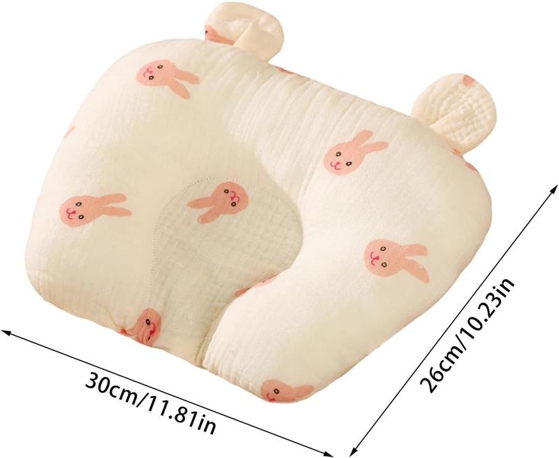 Newborn Children's Pillow,Newborn Breathable Children's Pillow,Flat Head Deformation,Suitable For 0-12 Months Of Newborns,Baby Stroller Car Seat for Hair And Skin Khaki,Beige, Light Yellow (26x30cm) 1