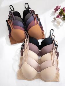 Women's Solid Underwire, Adjustable Strap Hook & Eye Buckle Back Bra, Soft Comfy Breathable Lingerie for All Seasons, Breathable Fit Bra, Lady