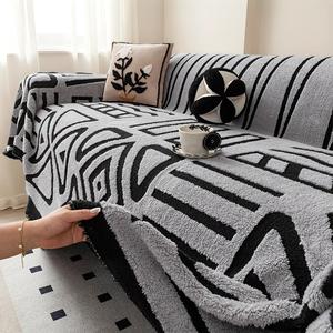 Geometric Pattern Sofa Cover, 1 Count Soft Comfortable Sofa Slipcover, Dustproof Sofa Protector for Home Living Room Office #TOP PICKS